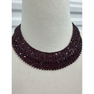 Natasha Burgundy Beaded Necklace